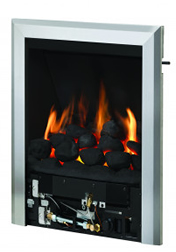 classic brushed steel gas fire